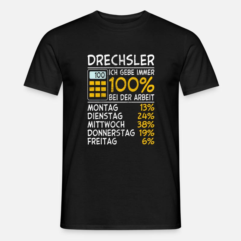 Drechsler Immer 100% - Männer T-Shirt - Schwarz