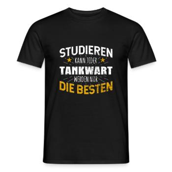Tankwart Studiere kann jeder - Männer T-Shirt - Schwarz - Vorne - AI Model Male 178 light (178cm)