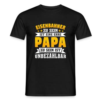 Eisenbahner Papa Vatertag - Männer T-Shirt - Schwarz - Vorne - AI Model Male 178 light (178cm)