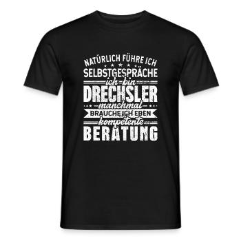 Drechsler Selbstgespräche Drechseln - Männer T-Shirt - Schwarz - Vorne - AI Model Male 178 light (178cm)