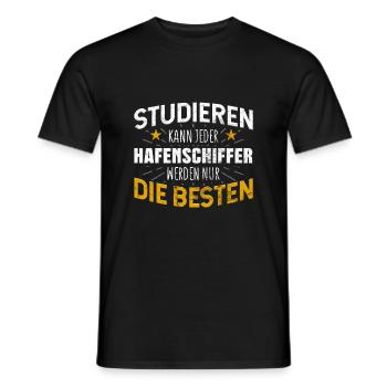 Hafenschiffer Studiere kann jeder - Männer T-Shirt - Schwarz - Vorne - AI Model Male 178 light (178cm)