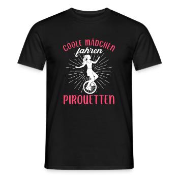 Coole Mädchen fahren Pirouetten Einrad - Männer T-Shirt - Schwarz - Vorne - AI Model Male 178 light (178cm)