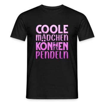 Coole Mädchen können pendeln Einrad Erwachsene - Männer T-Shirt - Schwarz - Vorne - AI Model Male 178 light (178cm)