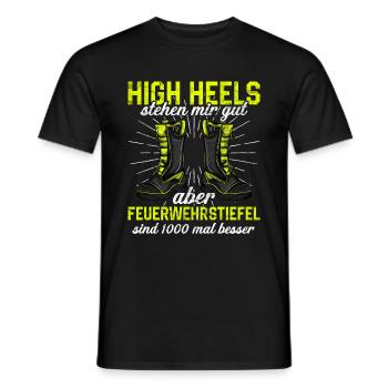 Feuerwehrfrau Feuerwehr Feuerwehrmann Mama - Männer T-Shirt - Schwarz - Vorne - AI Model Male 178 light (178cm)