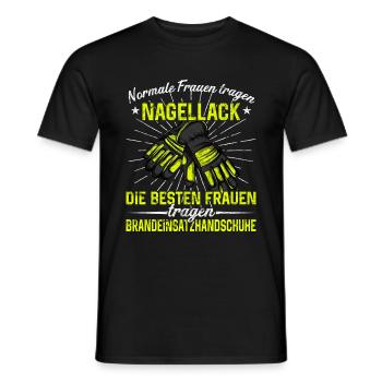 Feuerwehrfrau Feuerwehr Feuerwehrmann Mama - Männer T-Shirt - Schwarz - Vorne - AI Model Male 178 light (178cm)