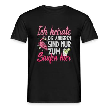 Flamingo Junggesellenabschied Frauen jga Saufen - Männer T-Shirt - Schwarz - Vorne - AI Model Male 178 light (178cm)