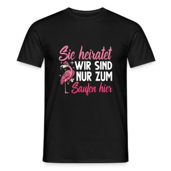 Flamingo Junggesellenabschied Frauen jga Saufen - Männer T-Shirt - Schwarz - Vorne - AI Model Male 178 light (178cm)