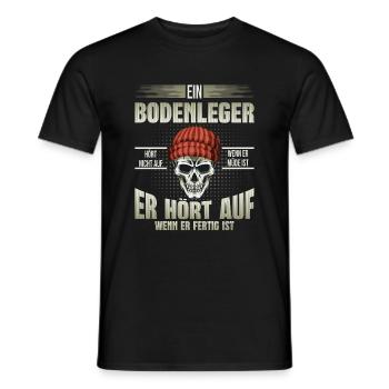 Bodenleger hört auf wenn er fertig ist - Männer T-Shirt - Schwarz - Vorne - AI Model Male 178 light (178cm)