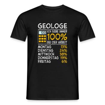 Geologe Immer 100% - Männer T-Shirt - Schwarz - Vorne - AI Model Male 178 light (178cm)