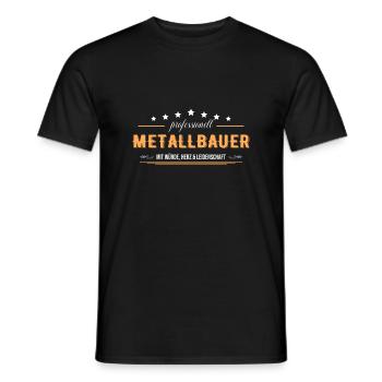 Metallbauer mit Leidenschaft Schweißer - Männer T-Shirt - Schwarz - Vorne - AI Model Male 178 light (178cm)