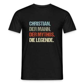 Christian der Mann der Mythos die Legende - Männer T-Shirt - Schwarz - Vorne - AI Model Male 178 light (178cm)