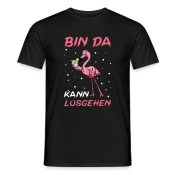 Flamingo Junggesellenabschied Frauen jga Saufen - Männer T-Shirt - Schwarz - Vorne - AI Model Male 178 light (178cm)