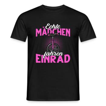 Echte Mädchen fahren Einrad - Männer T-Shirt - Schwarz - Vorne - AI Model Male 178 light (178cm)