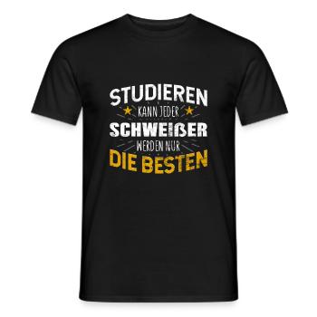 Schweißer - Männer T-Shirt - Schwarz - Vorne - AI Model Male 178 light (178cm)