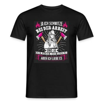 Feuerwehrfrau Feuerwehr Feuerwehrmann Mama - Männer T-Shirt - Schwarz - Vorne - AI Model Male 178 light (178cm)