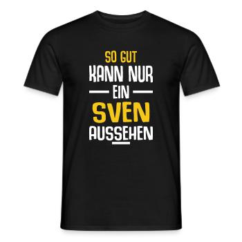 Sven Vorname Name Geburtstag - Männer T-Shirt - Schwarz - Vorne - AI Model Male 178 light (178cm)