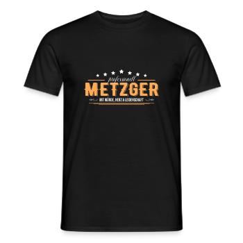 Metzger mit Leidenschaft Fleischer - Männer T-Shirt - Schwarz - Vorne - AI Model Male 178 light (178cm)