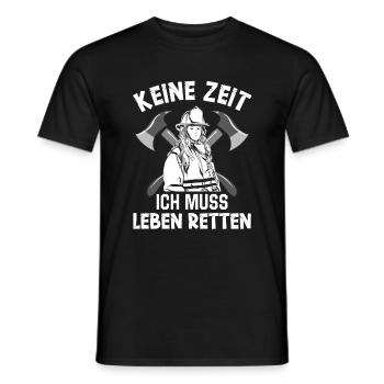 Feuerwehrfrau Feuerwehr Feuerwehrmann Mama - Männer T-Shirt - Schwarz - Vorne - AI Model Male 178 light (178cm)