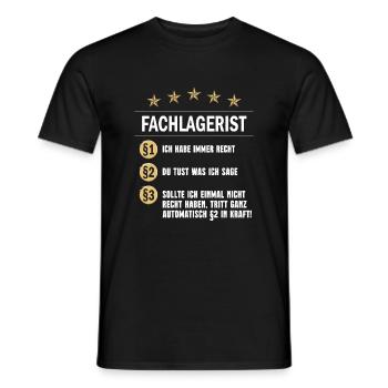 Fachlagerist Paragraph - Männer T-Shirt - Schwarz - Vorne - AI Model Male 178 light (178cm)