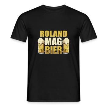Roland mag Bier Name Geburtstag - Männer T-Shirt - Schwarz - Vorne - AI Model Male 178 light (178cm)