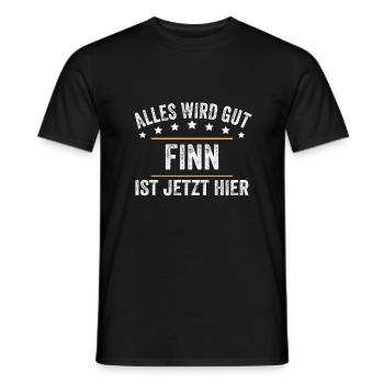 Finn Vorname Name Geburtstag - Männer T-Shirt - Schwarz - Vorne - AI Model Male 178 light (178cm)