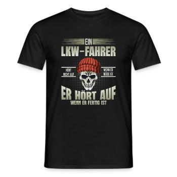 LKW-Fahrer hört auf wenn er fertig ist - Männer T-Shirt - Schwarz - Vorne - AI Model Male 178 light (178cm)