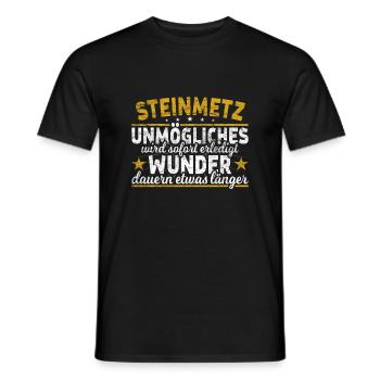 Steinmetz Unmögliches sofort Wunder Steinhauer - Männer T-Shirt - Schwarz - Vorne - AI Model Male 178 light (178cm)