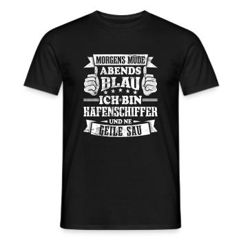 Hafenschiffer - Männer T-Shirt - Schwarz - Vorne - AI Model Male 178 light (178cm)