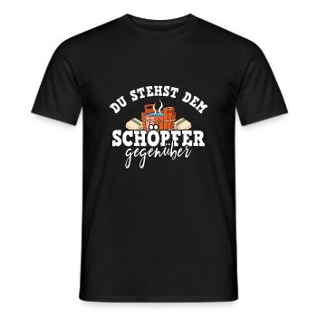 Sauna Schwitz Aufguss Saunakilt Bademantel - Männer T-Shirt - Schwarz - Vorne - AI Model Male 178 light (178cm)