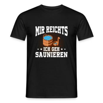 Sauna Schwitz Aufguss Saunakilt Bademantel - Männer T-Shirt - Schwarz - Vorne - AI Model Male 178 light (178cm)