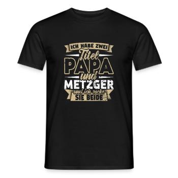 Metzger - Männer T-Shirt - Schwarz - Vorne - AI Model Male 178 light (178cm)