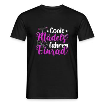 One Wheel Unicycle Coole Mädels fahren Einrad - Männer T-Shirt - Schwarz - Vorne - AI Model Male 178 light (178cm)