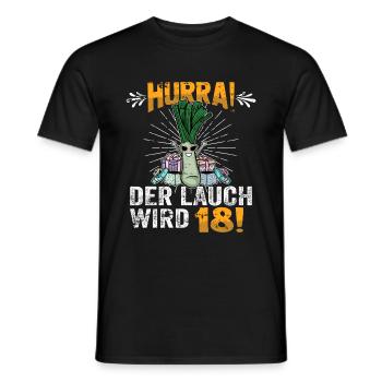 Hurra der Lauch wird 18 - Männer T-Shirt - Schwarz - Vorne - AI Model Male 178 light (178cm)