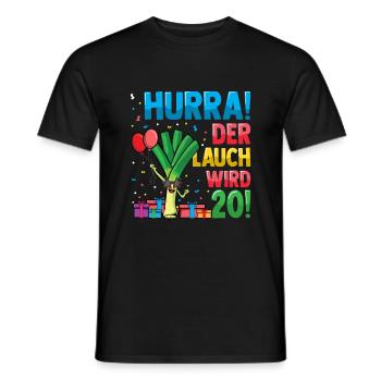 Hurra der Lauch wird 20 - Männer T-Shirt - Schwarz - Vorne - AI Model Male 178 light (178cm)