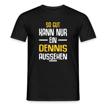 Dennis Vorname Name Geburtstag - Männer T-Shirt - Schwarz - Vorne - AI Model Male 178 light (178cm)