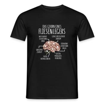 Fliesenleger Anatomie Gehirn Mosaikleger - Männer T-Shirt - Schwarz - Vorne - AI Model Male 178 light (178cm)