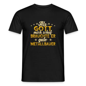 Metallbauer Gott mich schuf - Männer T-Shirt - Schwarz - Vorne - AI Model Male 178 light (178cm)
