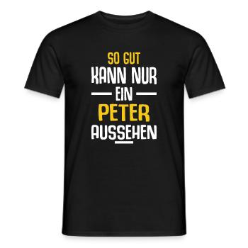 Peter Vorname Name Geburtstag - Männer T-Shirt - Schwarz - Vorne - AI Model Male 178 light (178cm)