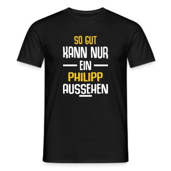 Philipp Vorname Name Geburtstag - Männer T-Shirt - Schwarz - Vorne - AI Model Male 178 light (178cm)