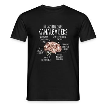 Kanalbauer Anatomie Gehirn Tiefbauer - Männer T-Shirt - Schwarz - Vorne - AI Model Male 178 light (178cm)