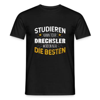Drechsler Studiere kann jeder - Männer T-Shirt - Schwarz - Vorne - AI Model Male 178 light (178cm)