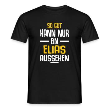 Elias Vorname Name Geburtstag - Männer T-Shirt - Schwarz - Vorne - AI Model Male 178 light (178cm)
