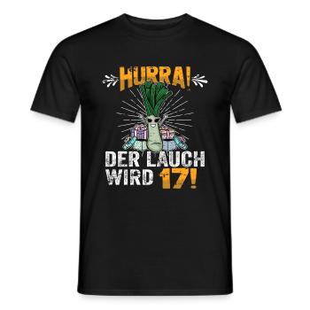 Hurra der Lauch wird 17 - Männer T-Shirt - Schwarz - Vorne - AI Model Male 178 light (178cm)