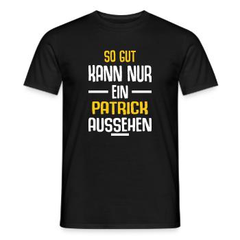 Patrick Vorname Name Geburtstag - Männer T-Shirt - Schwarz - Vorne - AI Model Male 178 light (178cm)