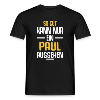 Paul Vorname Name Geburtstag - Männer T-Shirt - Schwarz - Vorne - AI Model Male 178 light (178cm)