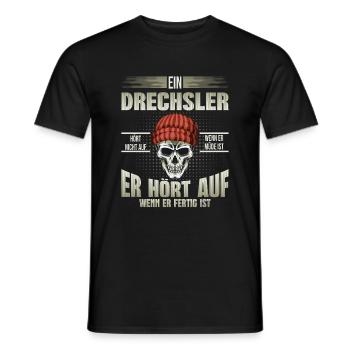 Drechsler hört auf wenn er fertig ist - Männer T-Shirt - Schwarz - Vorne - AI Model Male 178 light (178cm)
