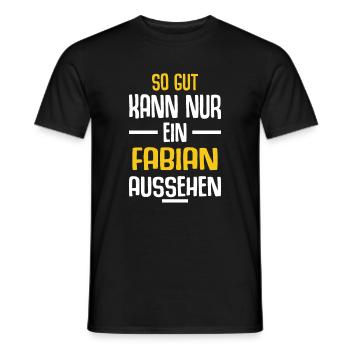 Fabian Vorname Name Geburtstag - Männer T-Shirt - Schwarz - Vorne - AI Model Male 178 light (178cm)