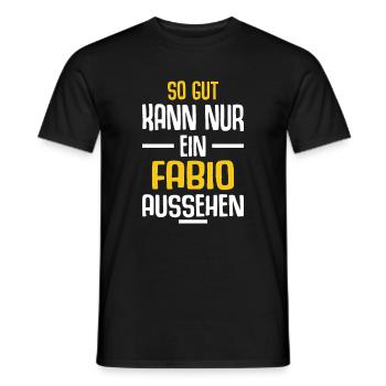 Fabio Vorname Name Geburtstag - Männer T-Shirt - Schwarz - Vorne - AI Model Male 178 light (178cm)