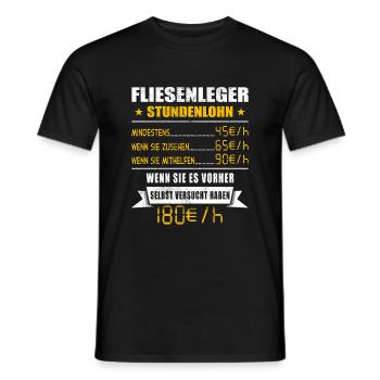 Fliesenleger Stundenlohn Mosaikleger - Männer T-Shirt - Schwarz - Vorne - AI Model Male 178 light (178cm)
