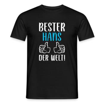 Hans Vorname Name Geburtstag - Männer T-Shirt - Schwarz - Vorne - AI Model Male 178 light (178cm)